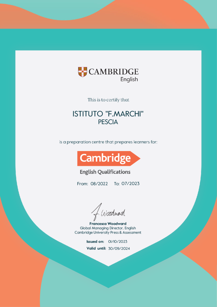Certificato Cambrige marchi